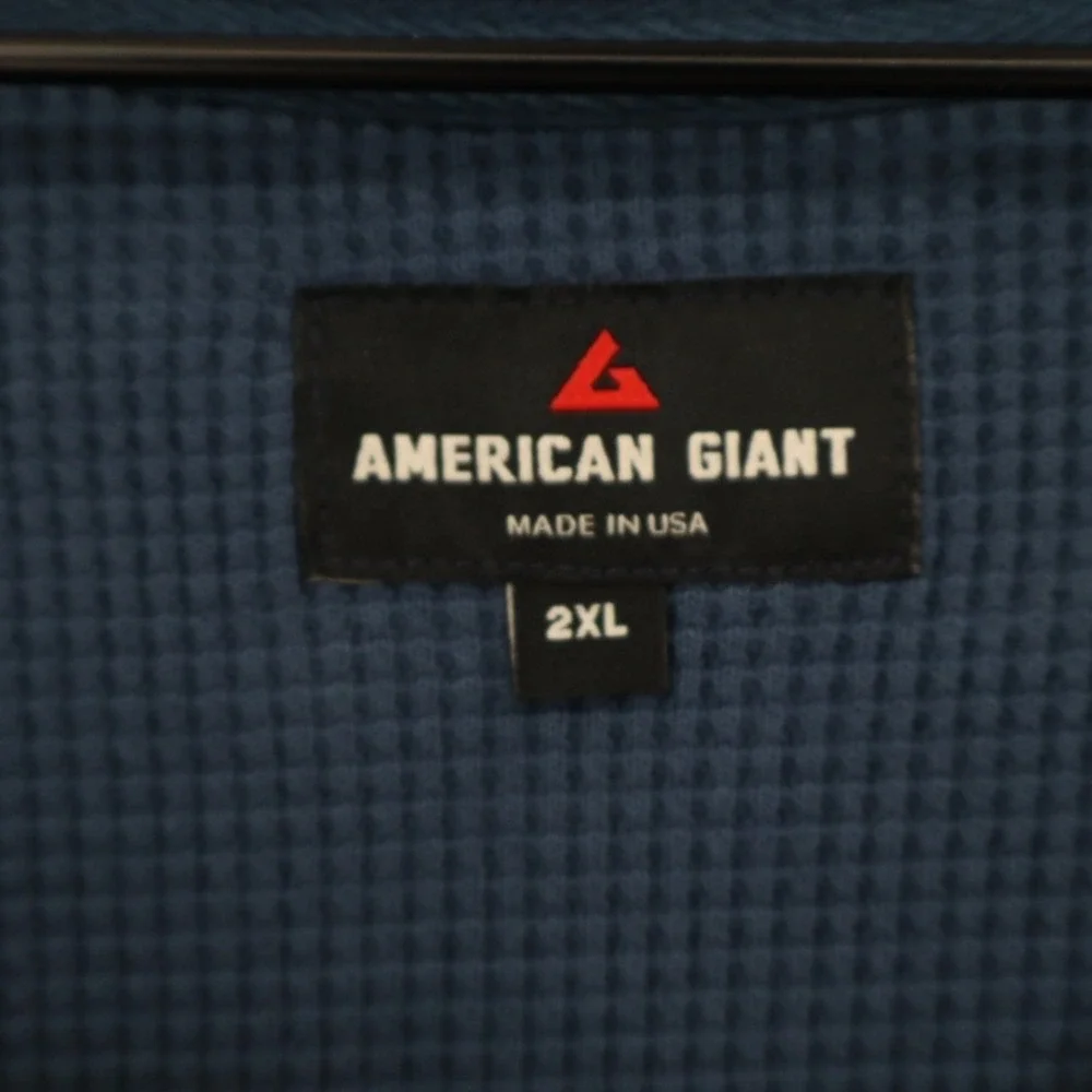 American Giant Colorblock Summit T-Shirt Mens 2XL Blue Waffle Knit Crew Neck - Picture 5 of 9